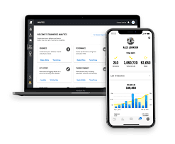 Screenshot of training program on smartphone and laptop